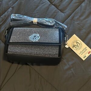 Valentino Orlandi Black and Silver Messenger Bag